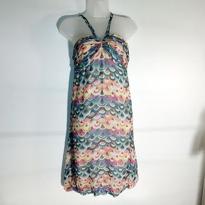 Tibi gorgeous lined bandeau bubble silk dress EUC